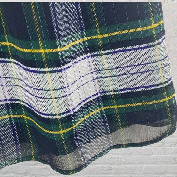 J.Crew Stewart Tartan Halter Tie-Back Chiffon Blouse 14 - Picture 9 of 16